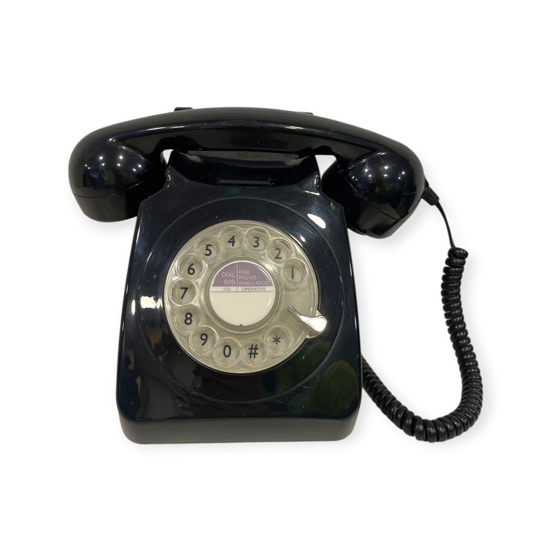 Teléfono antiguo negro