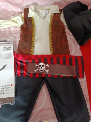 Disfraz Pirata Niño Talla 3/4 Años