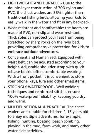 Vadeador niños EDAD 6 / 7 TALLA 31