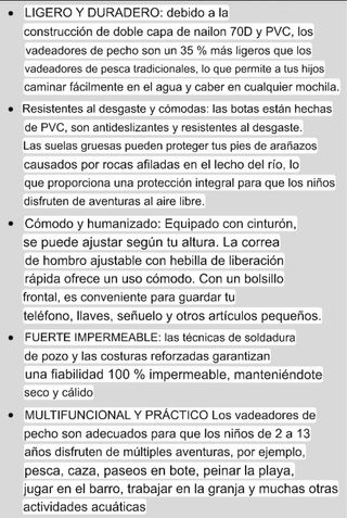 Vadeador niños EDAD 6 / 7 TALLA 31