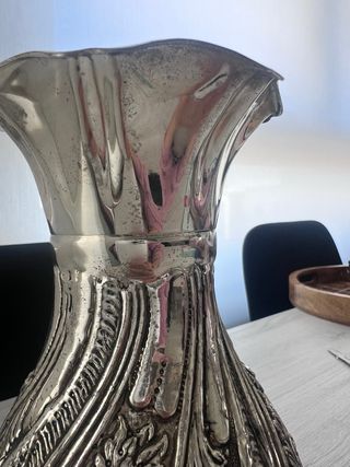 Jarrón Barroco Plateado Decorativo 21cm