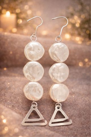 Pendientes largos perlas y plata