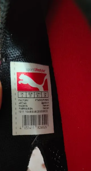 Zapatillas Puma Baile Mujer Negras Rojas