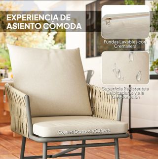 Conjunto Rattan Sillas y Mesa Exterior