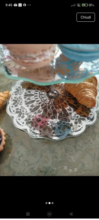 Alzatina in vetro e metallo