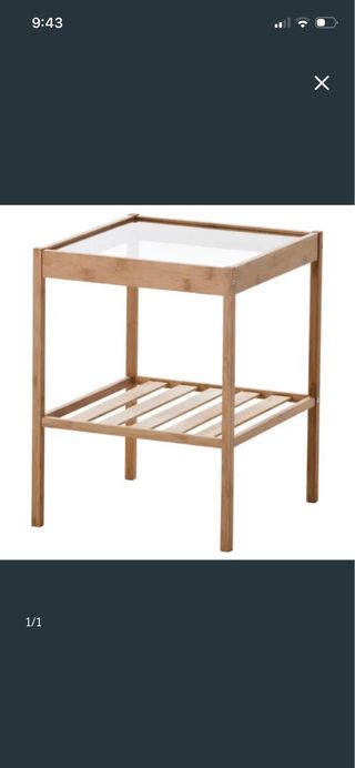 Pack dos Mesitas Noche Ikea Cristal Madera Blanca