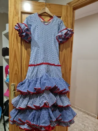 Traje de Flamenca Rojo y Blanco