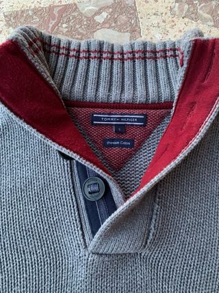 Jersey Tommy Hilfiger Hombre Talla S Gris Rojo