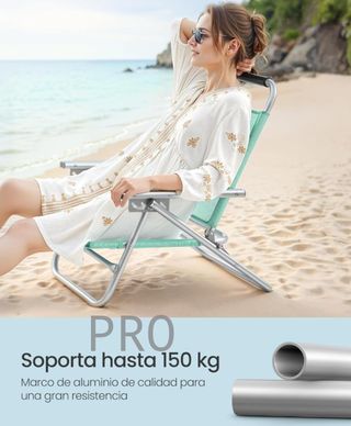 Silla de playa plegable portátil - Songmics