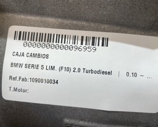 Caja cambios bmw 1090010034 serie lim. (f10) 96959