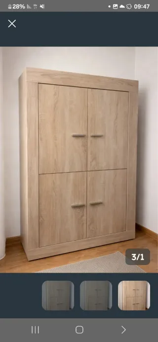 Armario Madera Color Beige