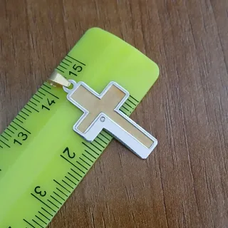 Colgante Cruz Oro 18k y Diamante