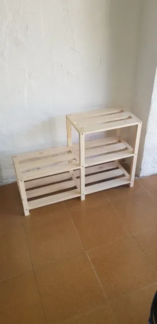 Zapatero de madera 2 niveles