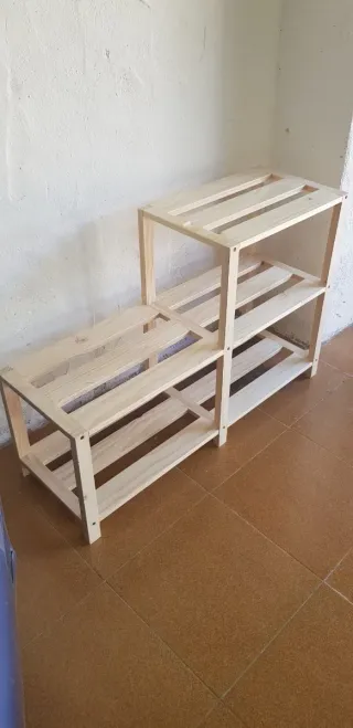 Zapatero de madera 2 niveles