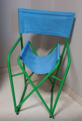 Silla de cine plegable azul y verde