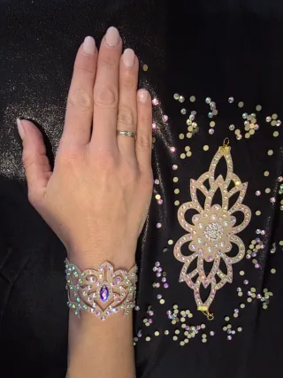 Pulsera y Pendientes Corazones Swarovski Rosa