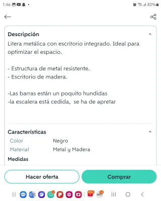Litera con mesa de estudio