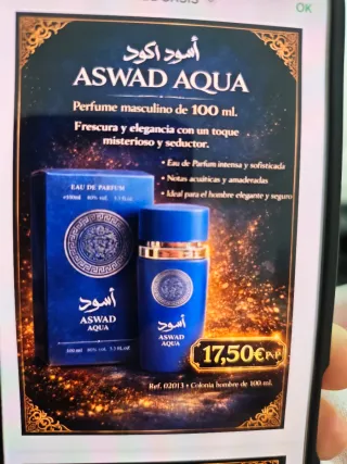 ASWAD AQUA Perfume Masculino 100ml