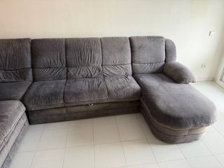 Sofá modular gris de tela