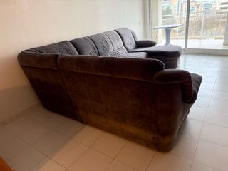 Sofá modular gris de tela