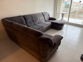 Sofá modular gris de tela