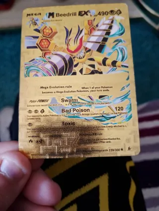 Carta Pokémon Beedrill EX Mega Oro