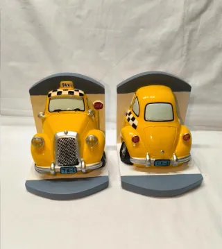 Sujetalibros Taxi Amarillo Vintage Set de 2