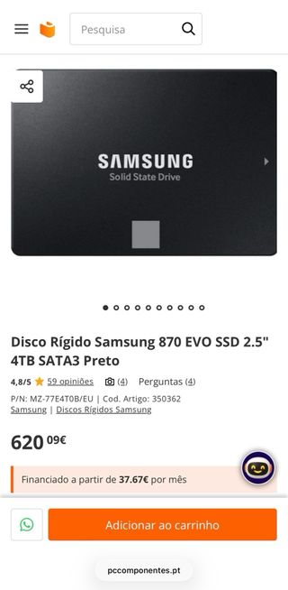 SSD Samsung 870 EVO 4TB SATA 2.5