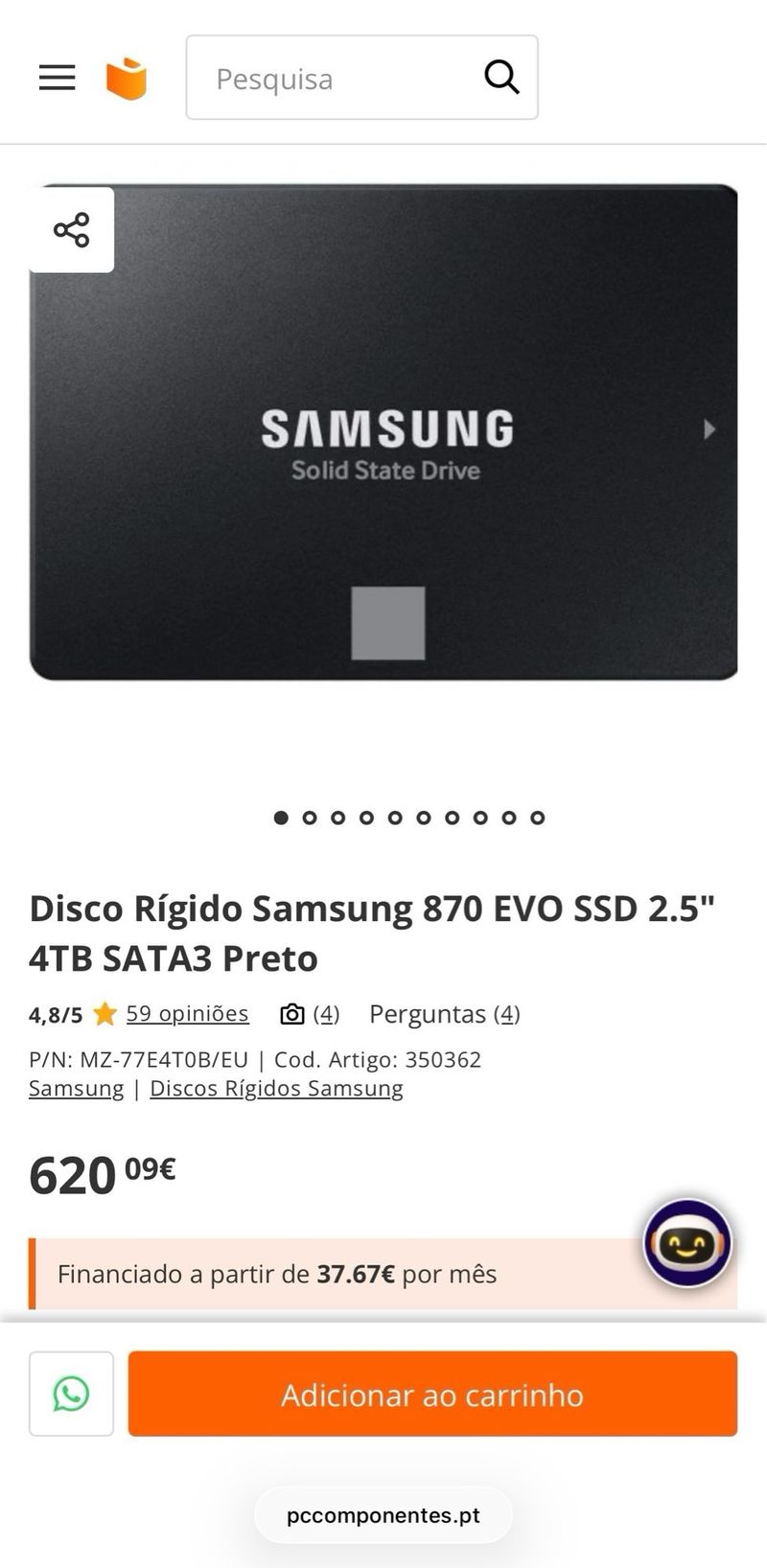 SSD Samsung 870 EVO 4TB SATA 2.5 afbeelding 3