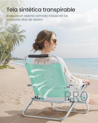 Silla de playa plegable y portátil