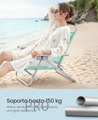 Silla de playa plegable y portátil