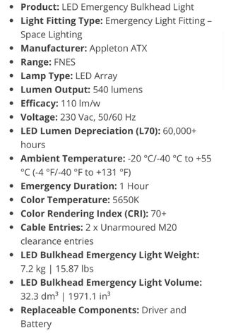 Luminaria Estanca de Emergencia