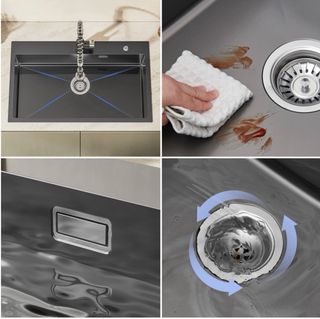 Fregadero Aurolum Negro 75x45cm