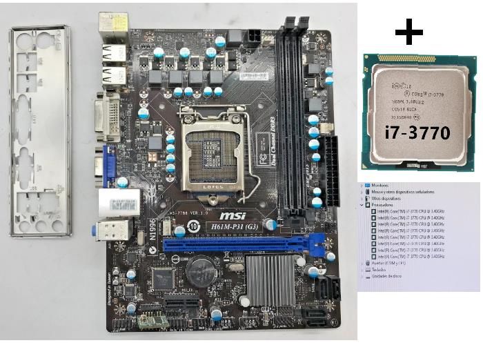 Placa Base MSI H61M-P31(G3) + Intel i7-3770