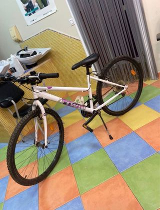 Bicicleta de montaña blanca