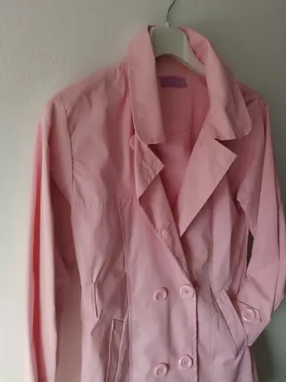 Gabardina rosa niña talla 10