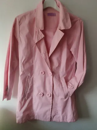 Gabardina rosa niña talla 10