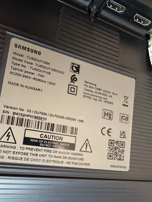 Samsung TV 50 TU50DU7105K