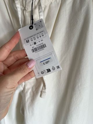 Pantalón Zara Blanco Ancho