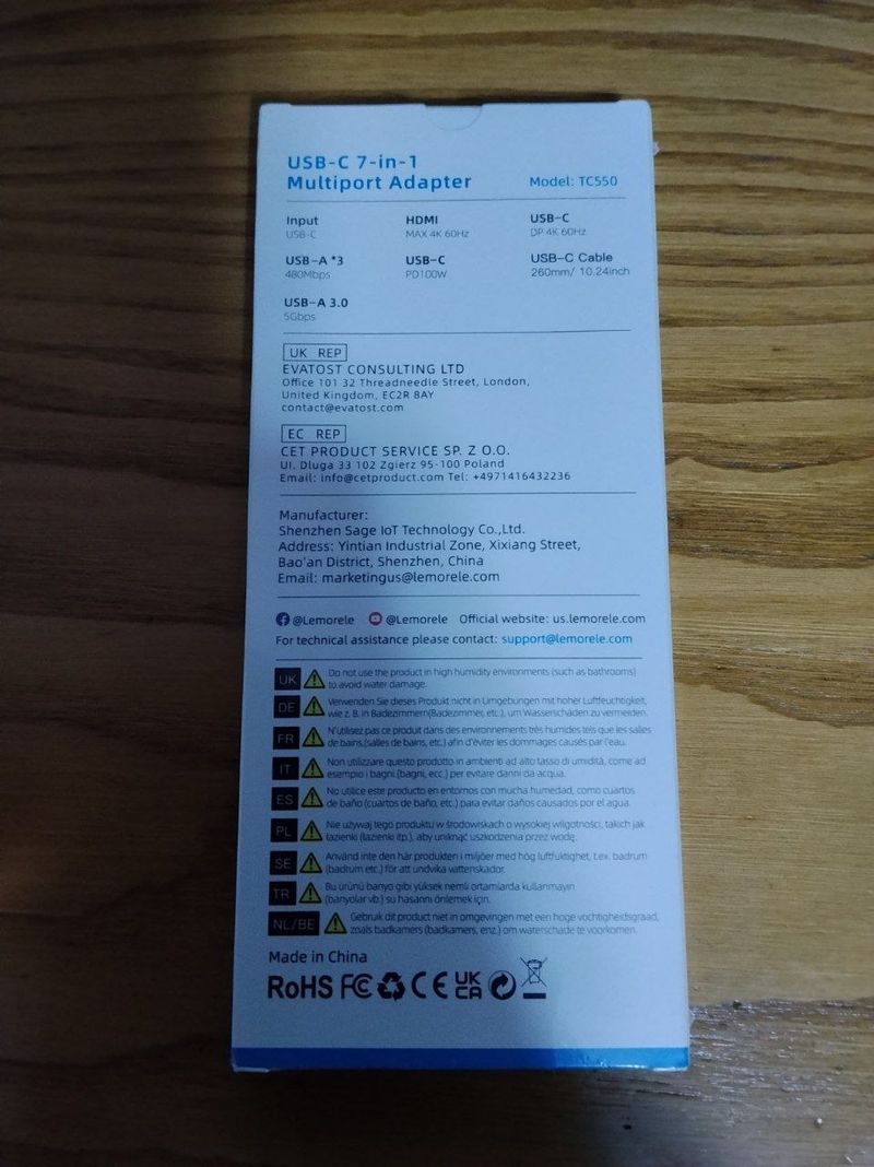 Hub USB-C 7en1 Dual 4K@60Hz HDMI+DP 100W afbeelding 3