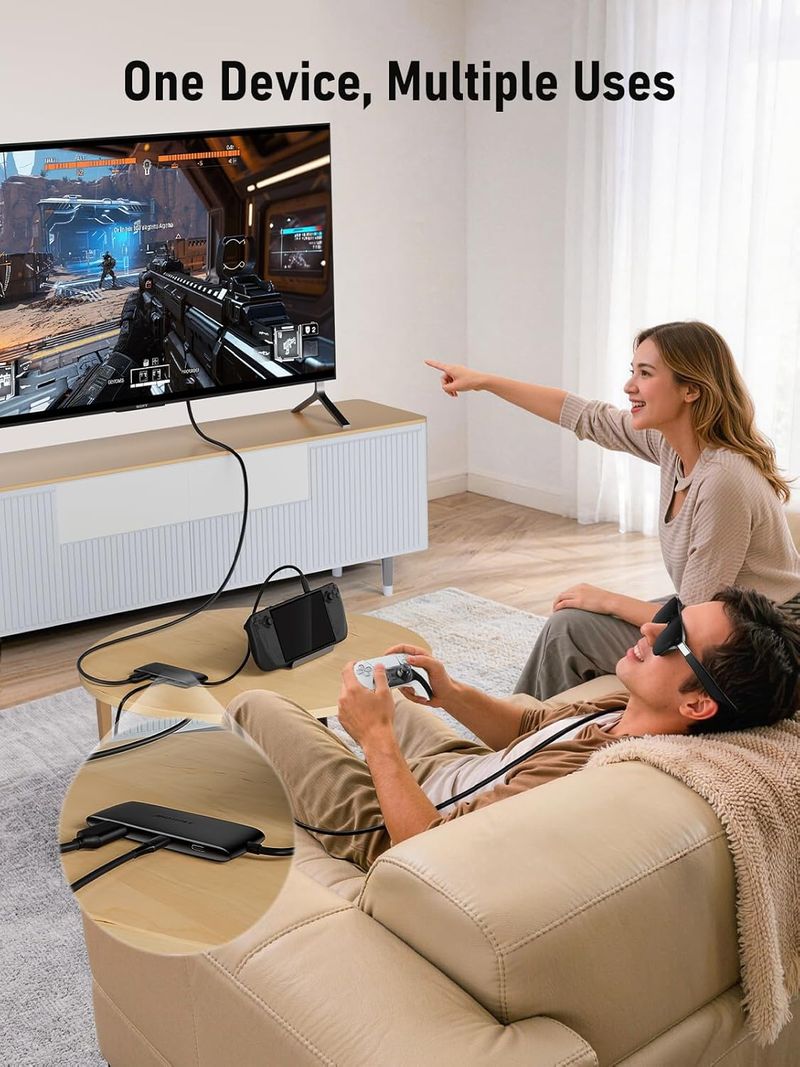 Hub USB-C 7en1 Dual 4K@60Hz HDMI+DP 100W afbeelding 9