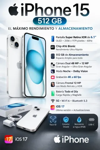 iPhone 15 Blanco 512GB