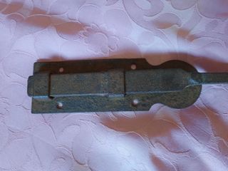 Pestillo antiguo de hierro forjado 36 cm de largo