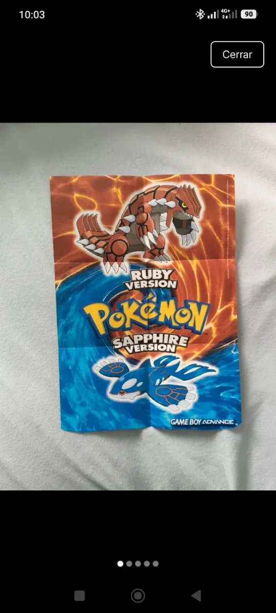 Póster Pokémon Rubí/Zafiro GBA 2003