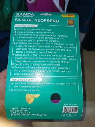 FAJA NEOPRENO ABDOMINAL A ESTRENAR