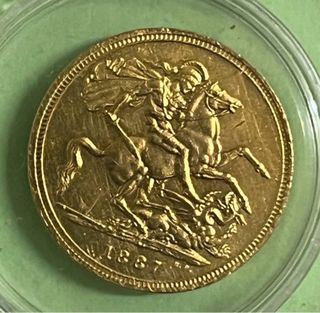 Réplica Moneda Reina Victoria oro  24K