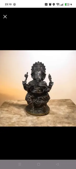 Scultura Ganesha in bronzo