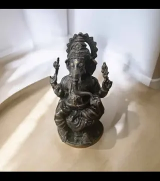 Scultura Ganesha in bronzo