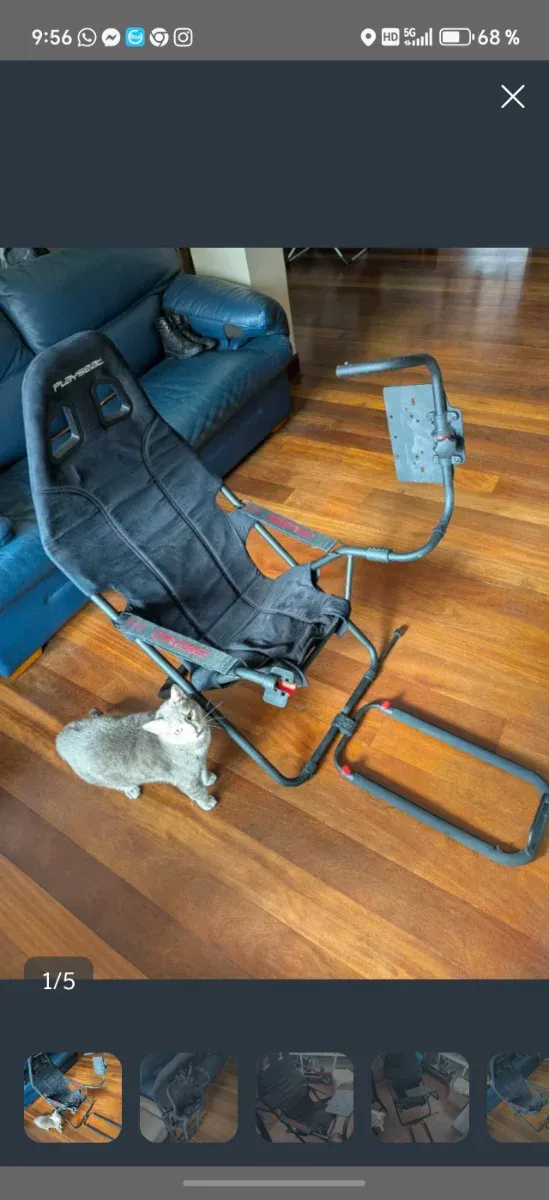 Volante Thrustmaster con pedales y Playseat afbeelding 3