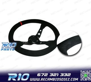 VOLANTE INVERTIDO PIEL VUELTA NEGRO BRAZOS NEGROS Y RIBETE R